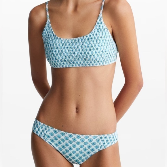 NWT Mango XS Geometric Green/Blue Bikini - Picture 3 of 7